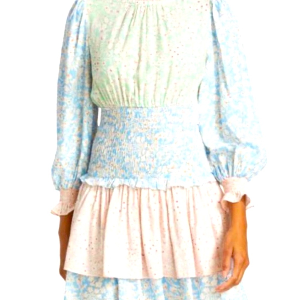 Stellah puff sleeve smock waist dress